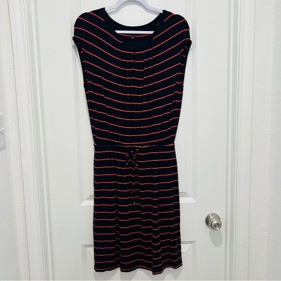 Banana Republic Dresses & Skirts - Banana Republic Striped Jersey Dress Drawstring Waist Women's Sz. Small